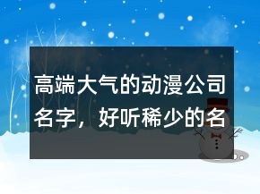 高端大气的动漫公司名字,好听稀少的名字228条