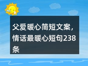 父爱暖心简短文案，情话最暖心短句238条