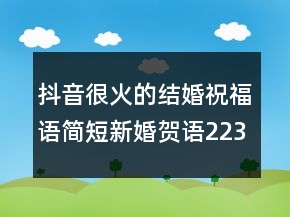 抖音很火的结婚祝福语简短新婚贺语223条