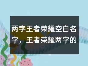 两字王者荣耀空白名字，王者荣耀两字的名字234条