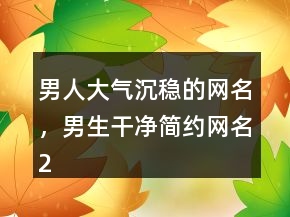 男人大气沉稳的网名，男生干净简约网名224条