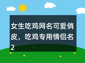 女生吃鸡网名可爱俏皮，吃鸡专用情侣名224条