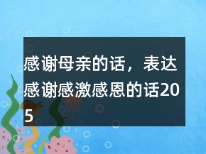 感谢母亲的话，表达感谢感激感恩的话205条