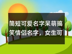 简短可爱名字呆萌搞笑情侣名字，女生可爱俏皮呆萌网名205条