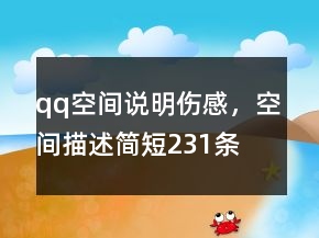 qq空间说明伤感，空间描述简短231条