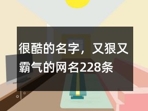很酷的名字，又狠又霸气的网名228条