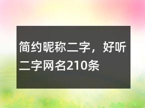 简约昵称二字，好听二字网名210条