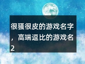 很骚很皮的游戏名字，高端逗比的游戏名205条