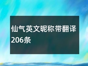 仙气英文昵称带翻译206条