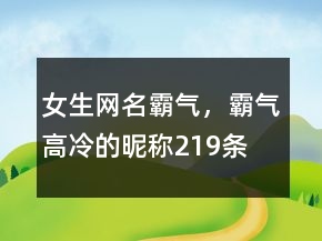 女生网名霸气，霸气高冷的昵称219条