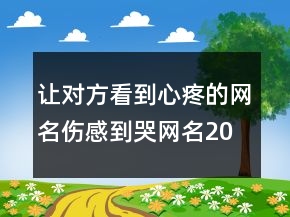 让对方看到心疼的网名,伤感到哭网名205条