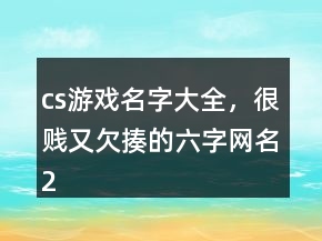 cs游戏名字大全，很贱又欠揍的六字网名217条