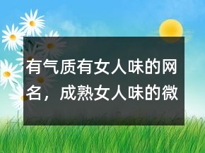 有气质有女人味的网名，成熟女人味的微信名248条