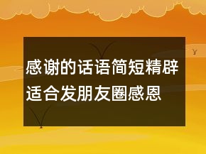 感谢的话语简短精辟适合发朋友圈感恩的话202条