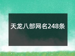 天龙八部网名248条