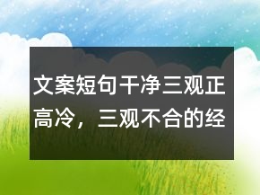 文案短句干净三观正高冷，三观不合的经典语录235条