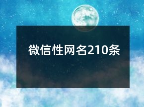 微信性网名210条