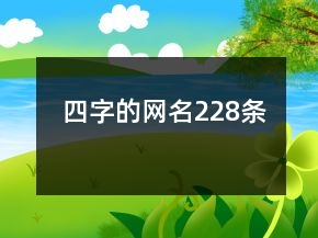 四字的网名228条