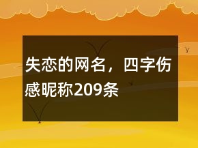 失恋的网名，四字伤感昵称209条