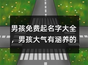 男孩免费起名字大全，男孩大气有涵养的名字219条