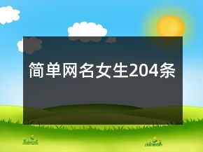 简单网名女生204条