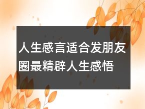 人生感言适合发朋友圈最精辟人生感悟短句200条