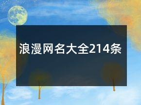 浪漫网名大全214条