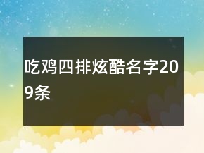 吃鸡四排炫酷名字209条