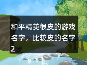 和平精英很皮的游戏名字，比较皮的名字228条