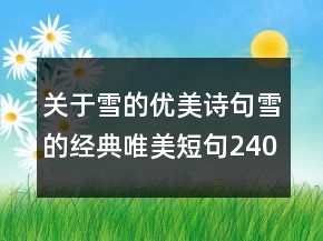 关于雪的优美诗句雪的经典唯美短句240条