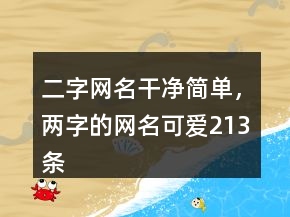 二字网名干净简单，两字的网名可爱213条