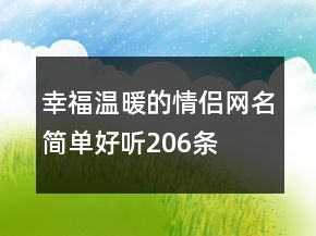 幸福温暖的情侣网名简单好听206条