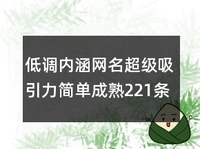 低调内涵网名超级吸引力简单成熟221条
