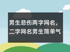 男生悲伤两字网名，二字网名男生简单气质226条