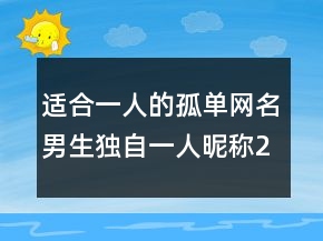 适合一人的孤单网名男生独自一人昵称219条