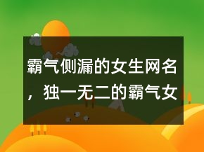 霸气侧漏的女生网名，独一无二的霸气女网名244条