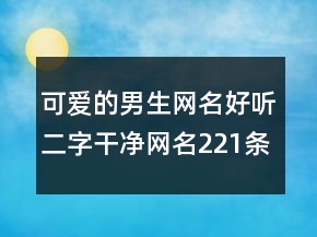 可爱的男生网名好听二字干净网名221条