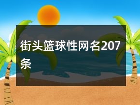 街头篮球性网名207条