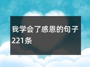我学会了感恩的句子221条
