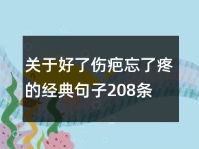 关于好了伤疤忘了疼的经典句子208条