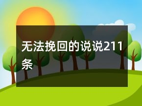 无法挽回的说说211条