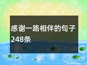 感谢一路相伴的句子248条