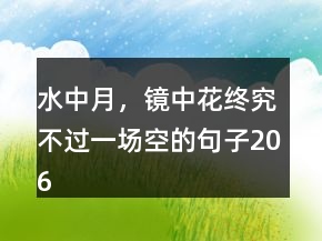 水中月，镜中花终究不过一场空的句子206条