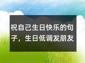 祝自己生日快乐的句子，生日低调发朋友圈一句话226条