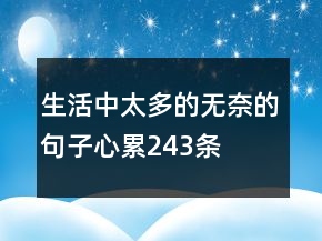 生活中太多的无奈的句子心累243条