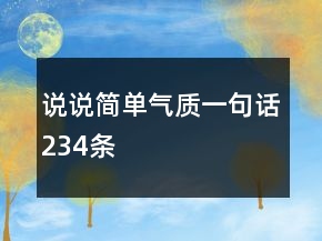 说说简单气质一句话234条