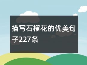 描写石榴花的优美句子227条