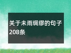 关于未雨绸缪的句子208条