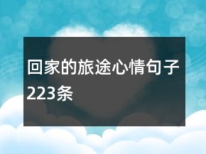回家的旅途心情句子223条
