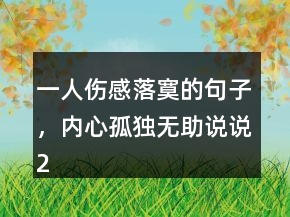 一人伤感落寞的句子，内心孤独无助说说210条